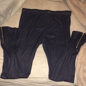 Denim leggings